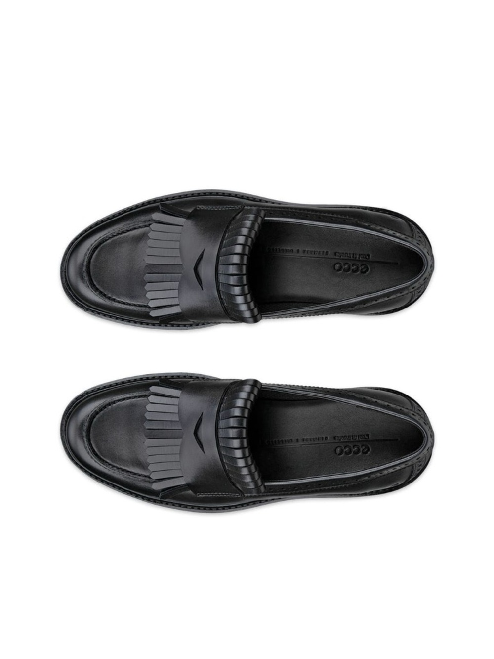 Ecco Metropole Olso Women’s Black Leather Kiltie Slip-On Loafers